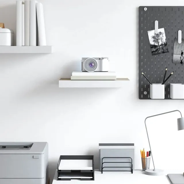 Étagère murale flottante Chêne et blanc 40x23x3,8 cm MDF