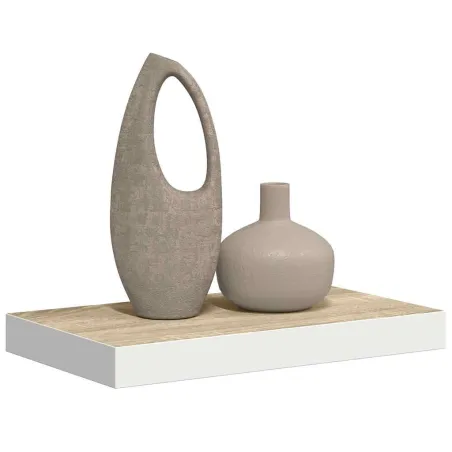 Étagère murale flottante Chêne et blanc 40x23x3,8 cm MDF