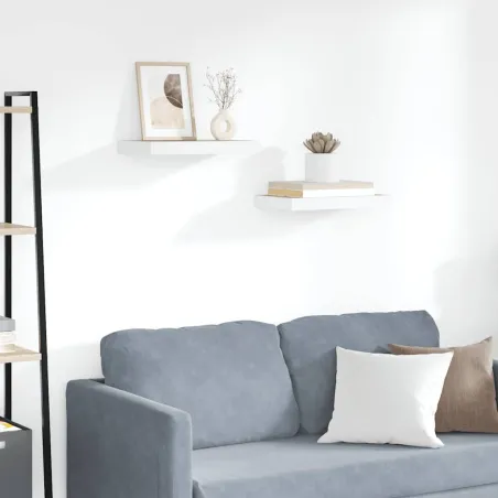 Étagères flottantes 2 pcs Chêne et blanc 40x23x3,8 cm MDF