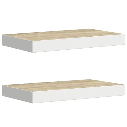 Étagères flottantes 2 pcs Chêne et blanc 40x23x3,8 cm MDF 2