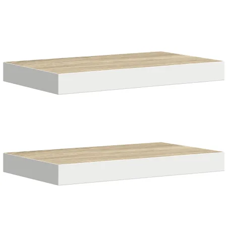 Étagères flottantes 2 pcs Chêne et blanc 40x23x3,8 cm MDF