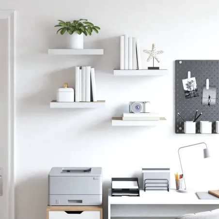 Étagères flottantes 4 pcs Chêne et blanc 40x23x3,8 cm MDF