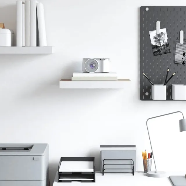 Étagère murale flottante chêne et blanc 50x23x3,8 cm MDF