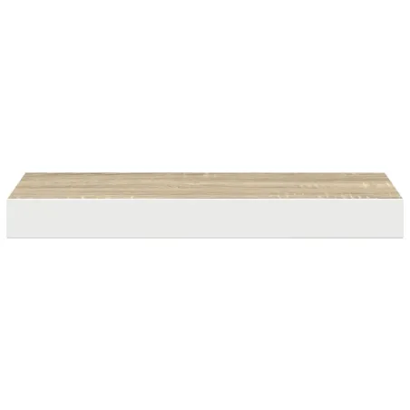 Étagère murale flottante chêne et blanc 50x23x3,8 cm MDF