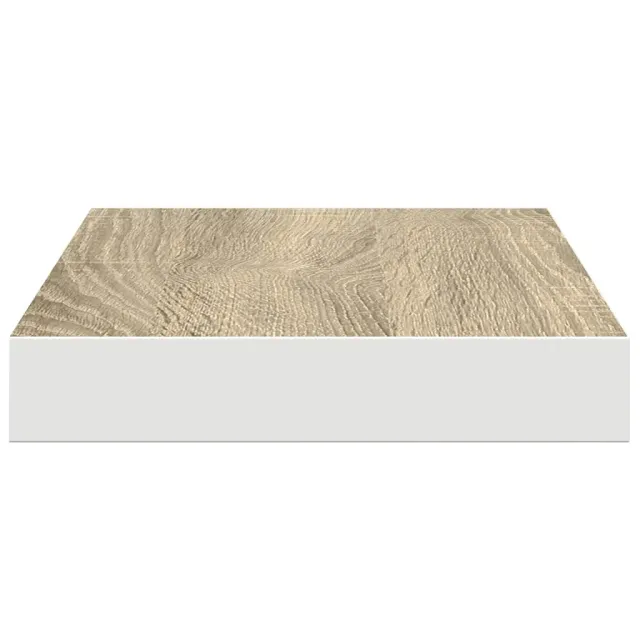 Étagère murale flottante chêne et blanc 50x23x3,8 cm MDF