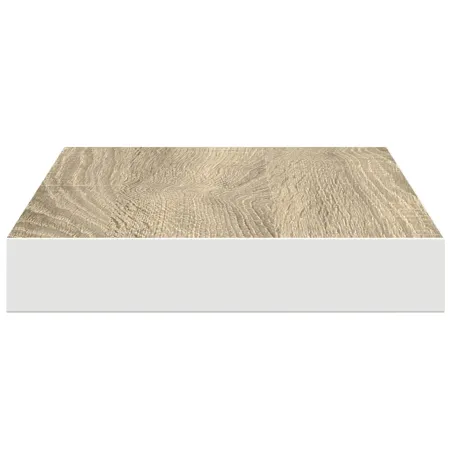 Étagère murale flottante chêne et blanc 50x23x3,8 cm MDF