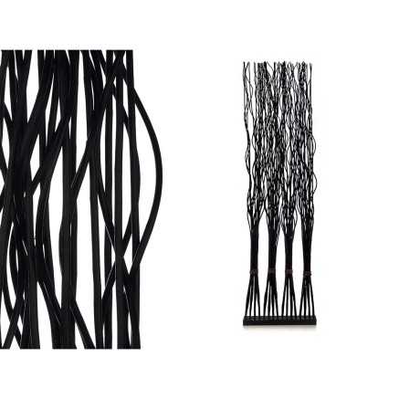 Biombo Gift Decor MJ84091-N MJ84091-N Negro Madera de sauce 50 x 182 x