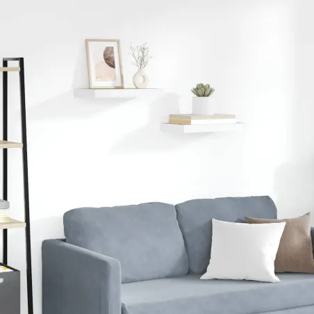 Étagères flottantes 2 pcs chêne et blanc 50x23x3,8 cm MDF