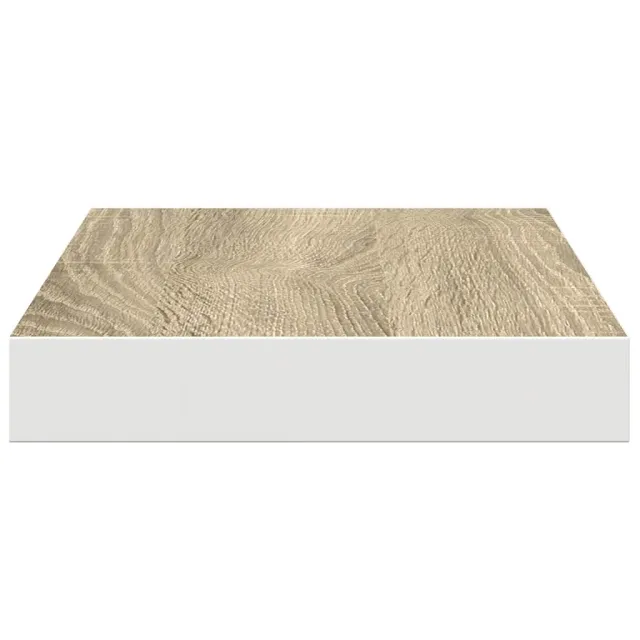 Étagères flottantes 2 pcs chêne et blanc 50x23x3,8 cm MDF