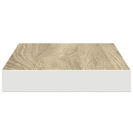 Étagères flottantes 2 pcs chêne et blanc 50x23x3,8 cm MDF