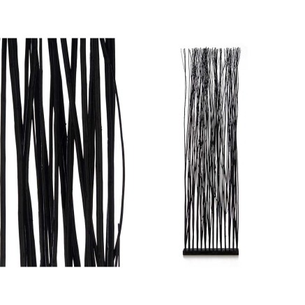 Biombo Gift Decor MJ39134-B Varas Negro Madera de sauce 50 x 185 x 12