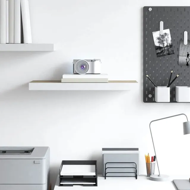 Étagère murale flottante chêne et blanc 60x23,5x3,8 cm MDF