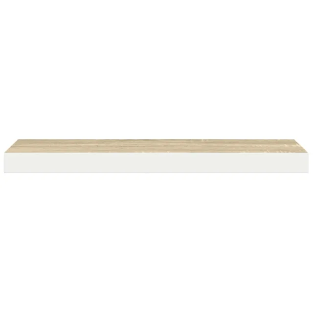 Étagère murale flottante chêne et blanc 60x23,5x3,8 cm MDF