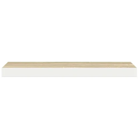 Étagère murale flottante chêne et blanc 60x23,5x3,8 cm MDF