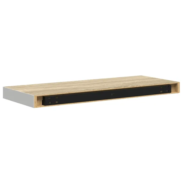 Étagère murale flottante chêne et blanc 60x23,5x3,8 cm MDF