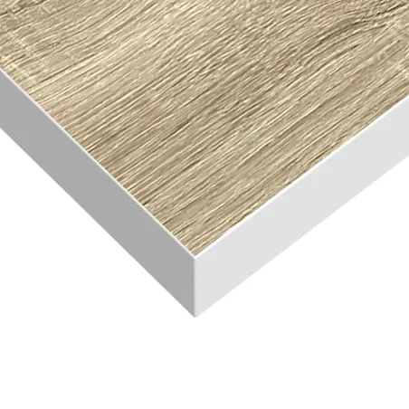 Étagère murale flottante chêne et blanc 60x23,5x3,8 cm MDF