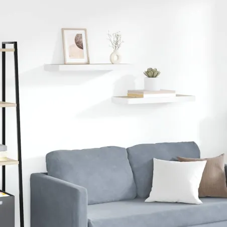 Étagères flottantes 2 pcs chêne et blanc 60x23,5x3,8 cm MDF