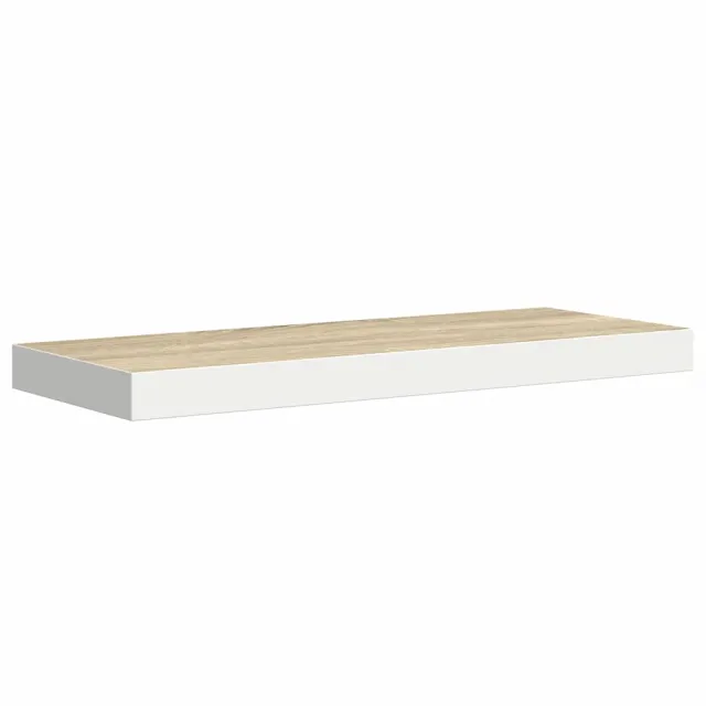 Étagères flottantes 2 pcs chêne et blanc 60x23,5x3,8 cm MDF