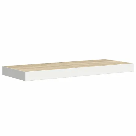 Étagères flottantes 2 pcs chêne et blanc 60x23,5x3,8 cm MDF