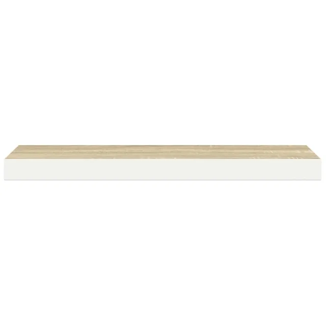 Étagères flottantes 2 pcs chêne et blanc 60x23,5x3,8 cm MDF