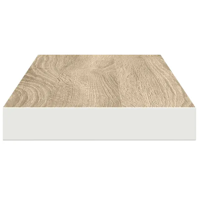 Étagères flottantes 2 pcs chêne et blanc 60x23,5x3,8 cm MDF