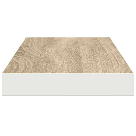 Étagères flottantes 2 pcs chêne et blanc 60x23,5x3,8 cm MDF