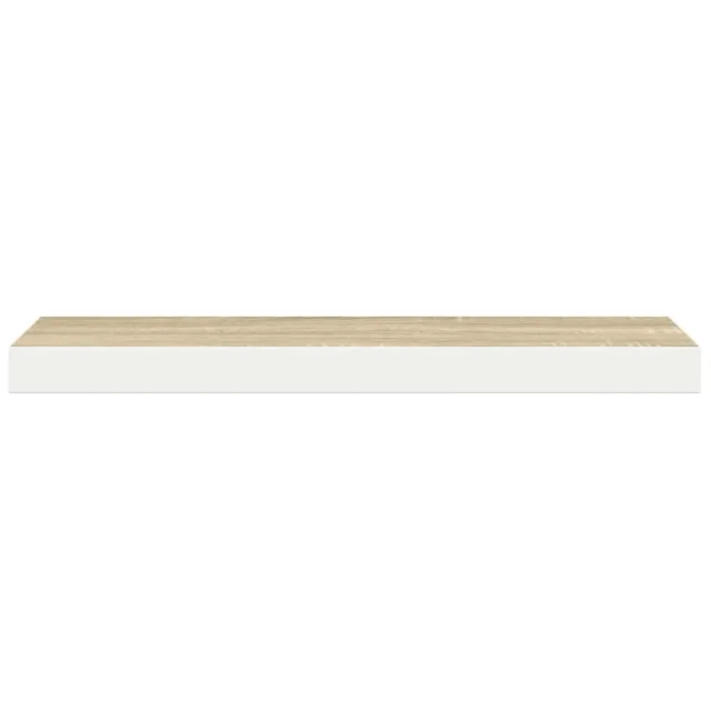 Étagère flottante murale chêne et blanc 80x23,5x3,8 cm MDF