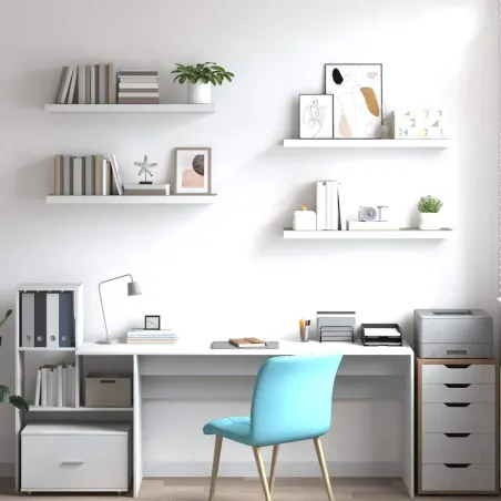 Étagères flottantes 4 pcs chêne et blanc 80x23,5x3,8 cm MDF