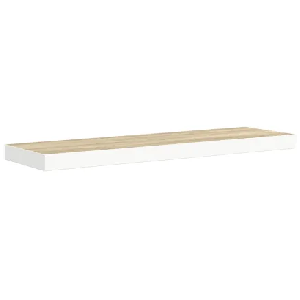 Étagère flottante murale Chêne et blanc 90x23,5x3,8 cm MDF 2