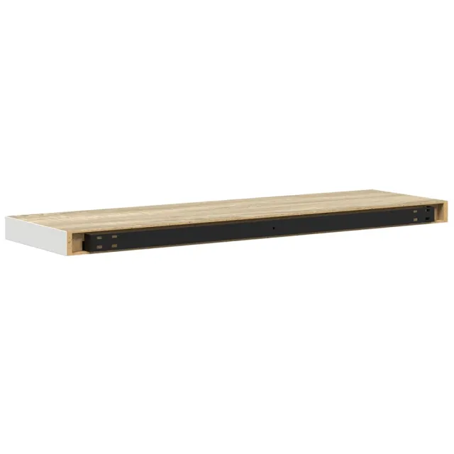 Étagère flottante murale Chêne et blanc 90x23,5x3,8 cm MDF