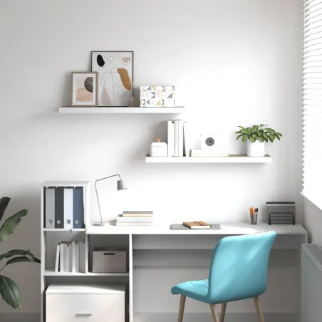 Étagères flottantes 2 pcs Chêne et blanc 90x23,5x3,8 cm MDF