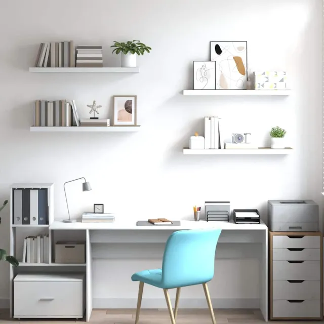 Étagères flottantes 4 pcs Chêne et blanc 90x23,5x3,8 cm MDF