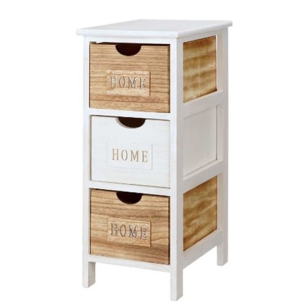 Schubladenschrank Gift Decor HW6650B-3D Home Weiß Braun 26 x 63 x 32