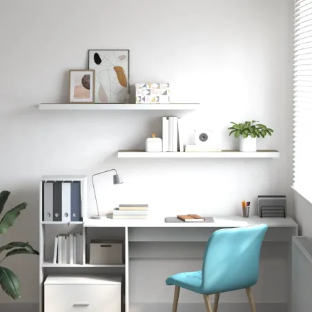 Étagères flottantes 2 pcs chêne et blanc 120x23,5x3,8 cm MDF