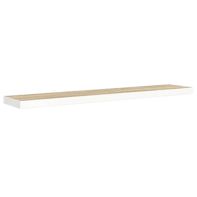 Étagères flottantes 2 pcs chêne et blanc 120x23,5x3,8 cm MDF