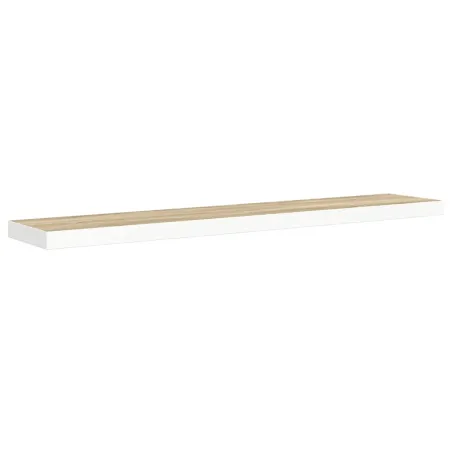 Étagères flottantes 2 pcs chêne et blanc 120x23,5x3,8 cm MDF