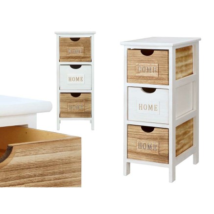 Schubladenschrank Gift Decor HW6650B-3D Home Weiß Braun 26 x 63 x 32 2