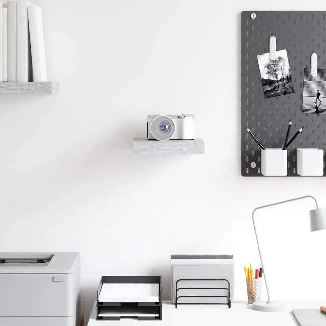 Étagère murale flottante gris béton 23x23,5x3,8 cm MDF