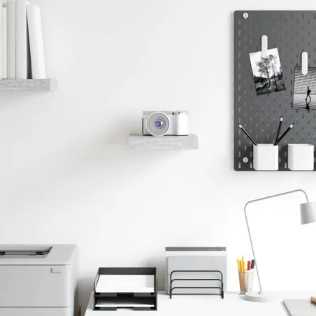 Étagère murale flottante gris béton 23x23,5x3,8 cm MDF