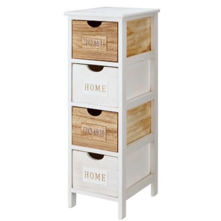 Cassettiera Gift Decor HW6650B-4D Home Bianco Marrone 26 x 81 x 31,6 c