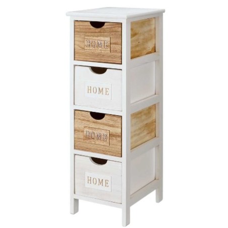 Caisson à Tiroirs Gift Decor HW6650B-4D Home Blanc Marron 26 x 81 x 3