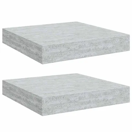 Étagères murales flottantes 2 pcs gris béton 23x23,5x3,8 cm MDF 2