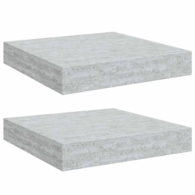Étagères murales flottantes 2 pcs gris béton 23x23,5x3,8 cm MDF