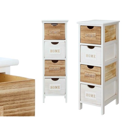 Caisson à Tiroirs Gift Decor HW6650B-4D Home Blanc Marron 26 x 81 x 3 2