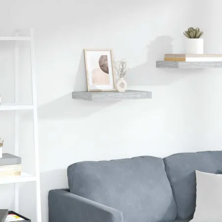 Étagère murale flottante gris béton 40x23x3,8 cm MDF