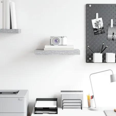 Étagère murale flottante gris béton 40x23x3,8 cm MDF