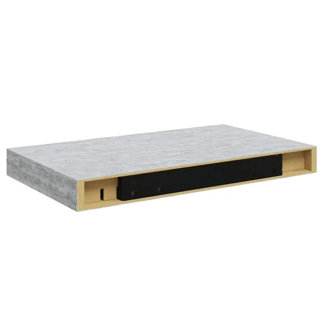 Étagère murale flottante gris béton 40x23x3,8 cm MDF