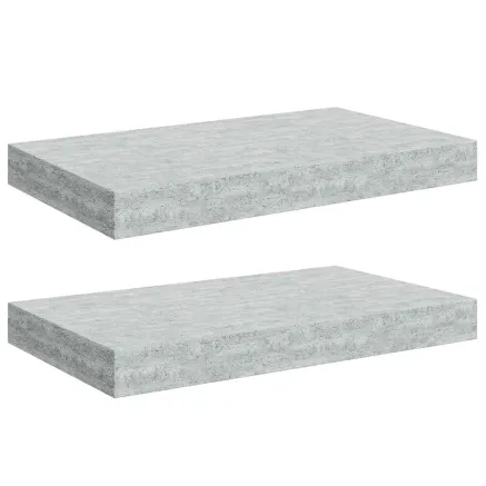 Étagères murales flottantes 2 pcs gris béton 40x23x3,8 cm MDF 2