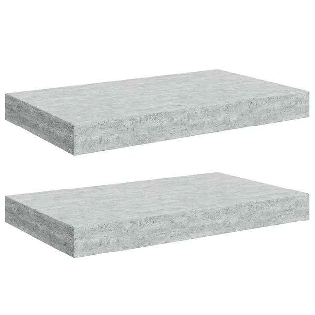 Étagères murales flottantes 2 pcs gris béton 40x23x3,8 cm MDF
