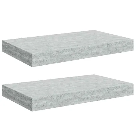 Étagères murales flottantes 2 pcs gris béton 40x23x3,8 cm MDF
